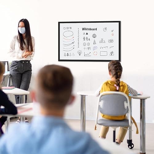 Amazon Basics Magnetic Dry Erase Whiteboard, 35"W x 23"H, Black Wooden Frame thumbnail 2