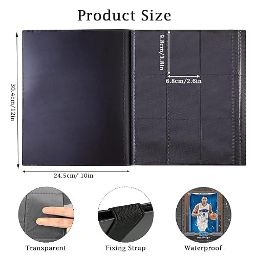 9-Pocket Trading Card Binder, Luoqun88 Pocket Trading Card Album, 360 Side-Loading Pockets, Durable PU Album for MTG, Pokemon, Yu-Gi-Oh, Football, and Sports Cards (Pink) thumbnail 3