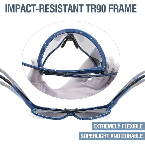 DUCO Kids Sunglasses Youth Baseball Sun Glasses Lightweight TR90 Frame UV400 Sports Cycling Shades for Boys Girls DK268 thumbnail 5