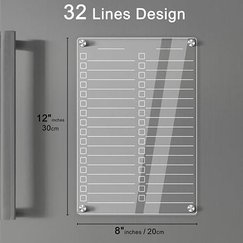 Acrylic Magnetic Dry Erase Board for Fridge, 12"X8" Clear Magnetic to Do List White Board, Acrylic Dry Erase to Do List for Refrigerator, Magnet Whiteboard with 5 Markers thumbnail 2