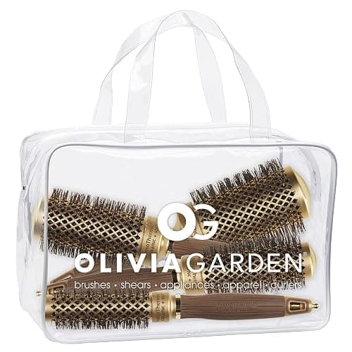 Olivia Garden NanoThermic Ceramic + Ion Round Thermal Hair Brush - Not Electrical - Professional Blowout Brush for Normal to Thick Hair - Image 1