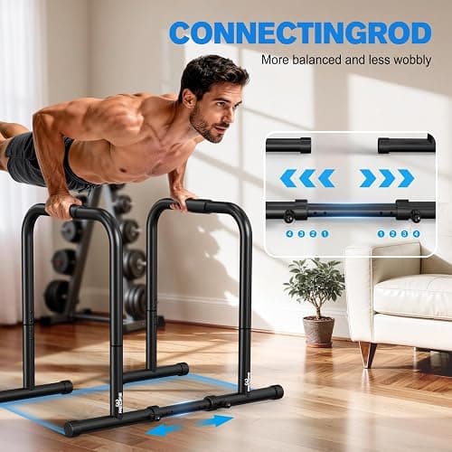 RELIFE REBUILD YOUR LIFE Dip Station Functional Heavy Duty Dip Stands Fitness Workout Dip bar Station Stabilizer Parallette Push Up Stand thumbnail 9