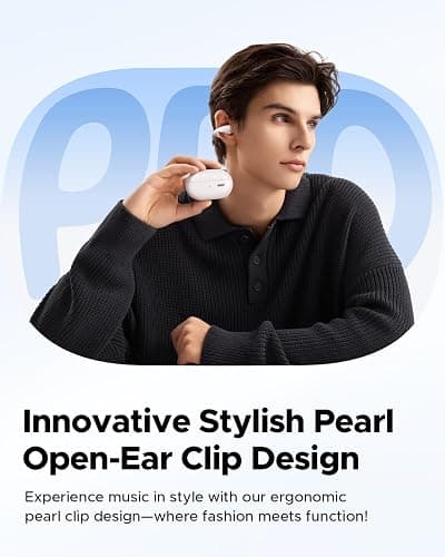 SoundPEATS PearlClip Pro - Open Ear Clip-on Earbuds - White | Bluetooth 6.0 LDAC Hi-Res Spatial Sound Comfortable for Sports Workout,12mm Drivers,24H Playtime Fast Charge, IPX5 thumbnail 2