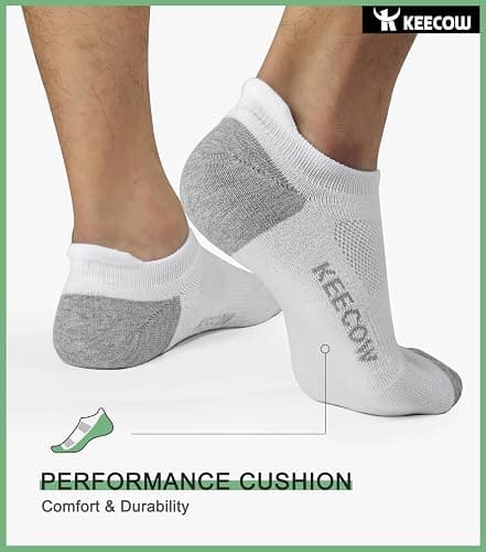 KEECOW Performance Comfort No Show Ankle Cushioned Socks for Men & Women, Athletic, Tab, Short, Running, Outdoor thumbnail 2