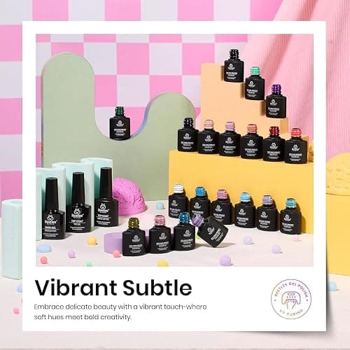 Beetles Spring Gel Polish Set - 20 Colors Red Green White Black Nude Valentines Gel Nail Polish with Base Top Coat Trendy Colors Uv LED Lamp Salon DIY at Home Nails Gifts for Women Vibrant Subtle thumbnail 5