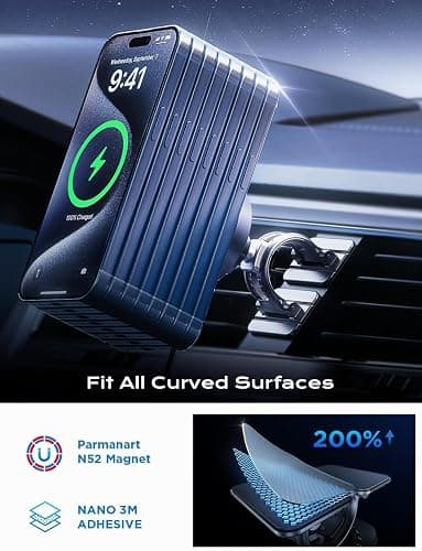 LISEN for 15W MagSafe Car Mount Charger,Magnetic Wireless Car Charger for iPhone 17 Pro Max Accessories,Magnetic Phone Holder for iPhone 17-12,Samsung，Christmas Stocking Stuffers Gifts for Men Women thumbnail 5