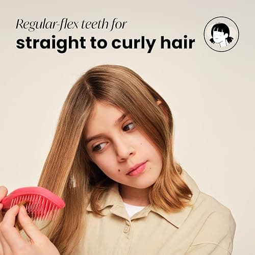 Tangle Teezer Ultimate Detangler Hairbrush, Eliminates Knots & Reduces Breakage, Mini Hair Brush for Travel, Small Hands & All Hair Types, Pink Punch thumbnail 3