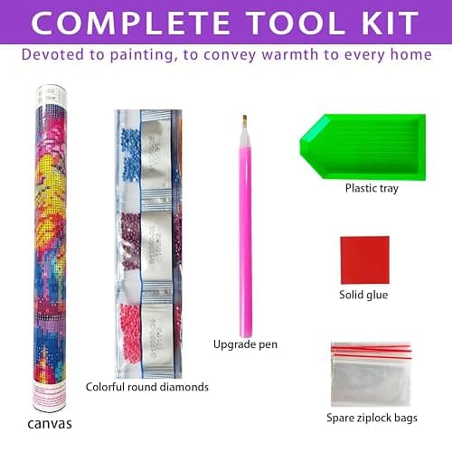 JXDXDJ 5D Diamond Painting Kits for Beginners,Ancient Tree Full Drill Diamond Art Kits for Adults,DIY American Flag Round Diamond Dots for Adults Crafts,Gem Painting Home Wall Decor 13.78x13.78 Inch thumbnail 7