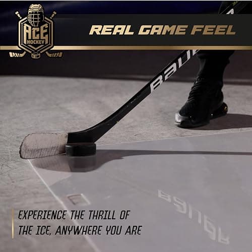 ACE HOCKEY Shooting Pad 24” x 48” - Shoot Like on Real Ice - Practice Shooting, Stickhandling, Passing Skills on 8 sqft - Convenient Off-Ice Training - Easy to Carry - Synthetic Ice Mat thumbnail 6