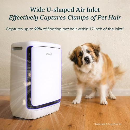 LEVOIT Smart Pet Air Purifier for Home Pets Large Room, Vital Pet Pro,White | Auto-Clean Pre-Filter, Dual Sensors for Floating Pet Hair, Allergens, High-Carbon Filter for Dander, Odor, Remote APP Control thumbnail 2