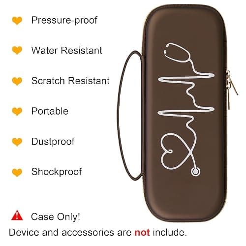 BOVKE Stethoscope Case for 3M Littmann Classic III Monitoring, Lightweight II S.E, MDF Acoustica Deluxe Stethoscopes - Extra Room for Medical Bandage Scissors EMT Trauma Shear and LED Penlights, Brown thumbnail 3