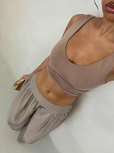 Milumia Women's Low Rise Wide Leg Linen Pants Flowy Casual Palazzo Trousers | Business Casual Outfits, Low Waist,Oversized,Teacher Outfits,Wear To Work, Trendy Casual thumbnail 5