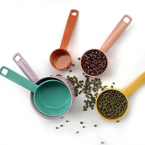 Plastic Measuring Cups and Spoons Set - 10 Pcs Colorful Kitchen Measuring Tool, Engraved Metric/US Markings Stackable Silicone Measure Cup for Liquid & Dry Measuring, Cooking & Baking, Random Color thumbnail 7