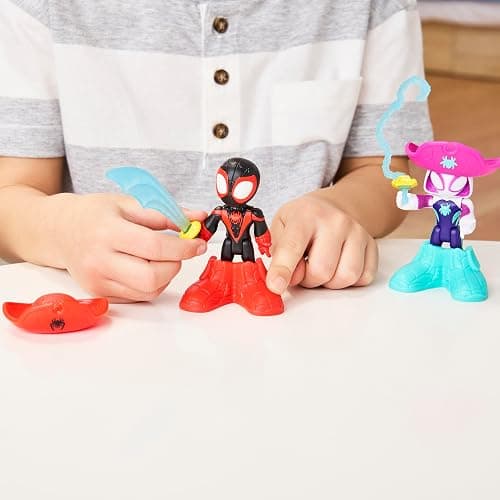 SPIDEY AND HIS AMAZING FRIENDS Marvel Water-Webs Pirate Miles “Spin” Morales & Pirate Ghost-Spider Action Figures thumbnail 6