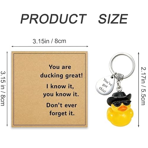 Virelle Encouragement Duck Keyring Good Luck Charm for Exams – You’ve Got This Small Duck Keychain Thoughtful Sentimental Gift for Women Students thumbnail 2