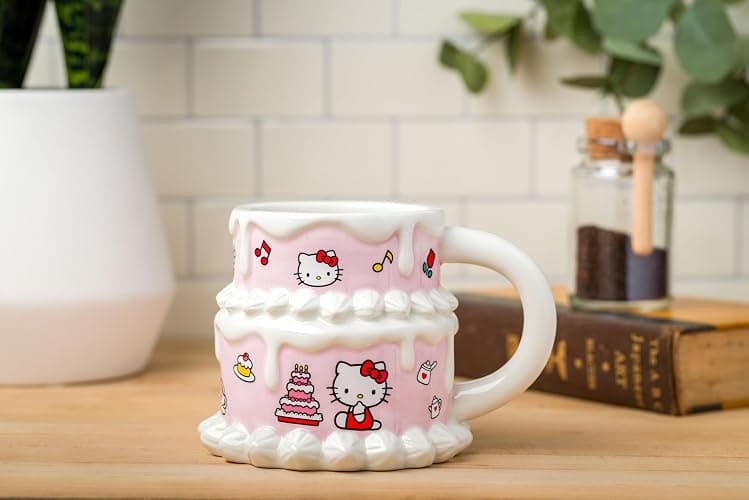 Silver Buffalo Sanrio Hello Kitty Cake Ceramic 3D Sculpted Mug, 20 Ounces thumbnail 2