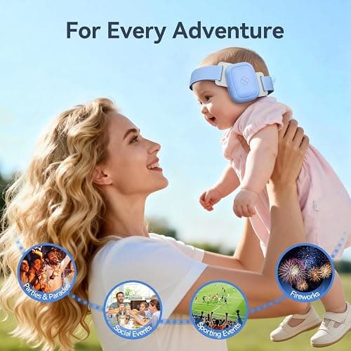 UseNiy Baby Ear Protection for Infants and Toddlers (3 to 48 Months) - Safe fit & Comfort Earmuffs- 25dB Noise Cancelling Headphones for Travel, Airplanes, Concerts - Blue thumbnail 5