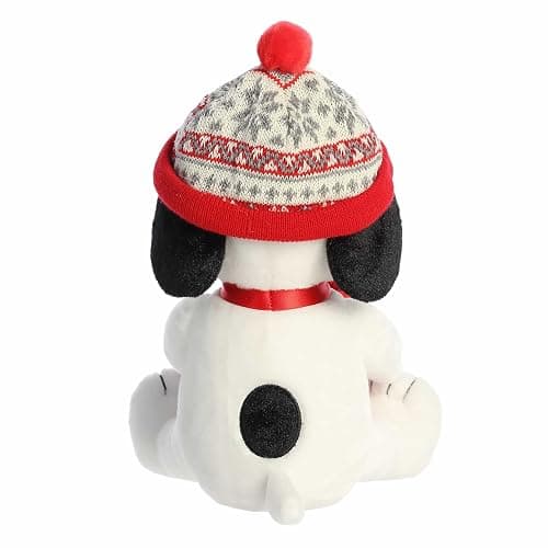 Aurora® Festive Peanuts® Winter Hat Snoopy with Mug Stuffed Animal - Officially Licensed Toys for All Snoopy Fans - Perfect for Holiday Decorations or Gifts - White 12 Inches thumbnail 4