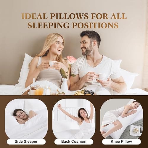 SHERWOOD Body Pillow 20 x 54 Inch Long Pillow, White Cotton Fabric with Down Alternative Filling (Body Pillow) thumbnail 6
