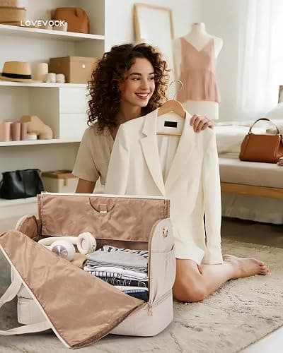 LOVEVOOK Garment Bags for Travel,Convertible Garment Bag for Women with Shoe Pouch,Carry on Duffel Bag with Toiletry Bag, 2 in 1 Hanging Suitcase Suit Bag,Waterproof Weekender Bags for Business Trip thumbnail 2