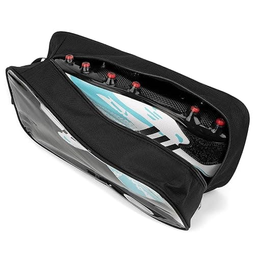 Linkidea 2 Pack Soccer Shoe Carrying Bag, Soccer Cleats Storage Bag, Fit Up to US Men Size 13 Soccer Shoes, Compact Soccer Boots Duffle Bag with Water Resistant Design (Black) thumbnail 4