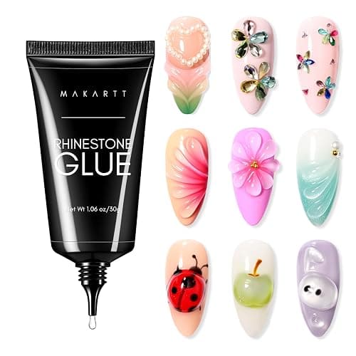 Makartt Nail Art Rhinestone Glue 30g, 3D Nail Gel Sculpting Gel, Super Adhesive Nail Charms Nail Gems, Nail Art Glue for Rhinestones Crystal Stones Jewels Diamonds, Nail Lamp Required - Image 1