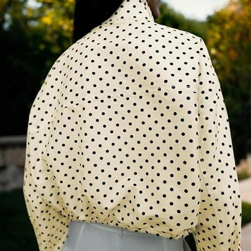 JoinQueen Women Polka Dot Jacket Stand Collar Cropped Jackets Zip Up Coat Casual Fashion Coat Fall Spring Jacket with Pockets thumbnail 3