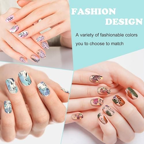 Whaline 6Pcs Spring Floral Leaves Nail Plates Stamping Set Plant Leaves Stamp Templates Nail Art Plates for DIY Print Manicure Salon Design thumbnail 6