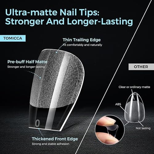 TOMICCA Extra Short Coffin Nail Tips 510PCS, 15 Sizes Ultra Matte Nail Tips for Acrylic Fake Nails, Short Coffin Nails for DIY Salon, Clear Gel Nail Extension Tips for Beginners & Nail Techs thumbnail 4