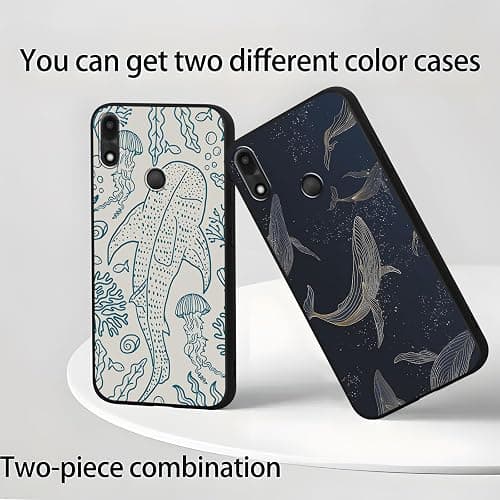 Zrutru 2 Pack Aesthetic Summer Phone Case for Gabb Phone 4 6.1",Cartoon Cute Whale Shark Ocean Coral Reefs Jellyfish Pattern Cases for Girls Women,Soft Silicone TPU Protective Cover thumbnail 5