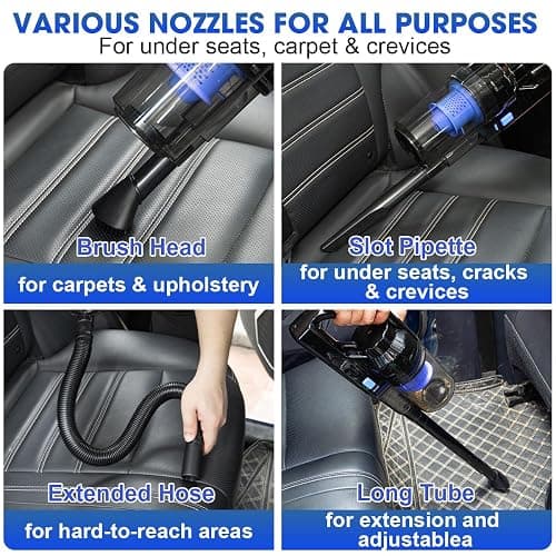 Viewsun Car Cleaning Kit, Car Interior Detailing Kit with High Power Handheld Vacuum Cordless Rechargeable, Detailing Brush Set, Windshield Cleaner, Complete Auto Accessories for Men, Women Gift thumbnail 6