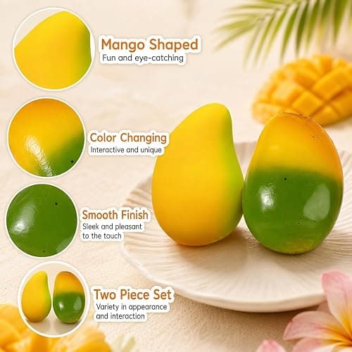 2PCS Mango Squishy, Unique Color Changing Design, Desk Decor Item with Portable Size, for Various Activities thumbnail 4
