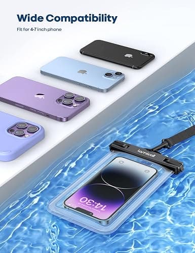 Lamicall Waterproof Phone Pouch Case - [2 Pack][Easy Lock & Heavy Duty] IPX8 Water Proof Cell Phone Dry Bag for Beach, Protector for iPhone 17 16 15 14 13 12 11 Pro Max Plus Air, Galaxy S25 S24, 4-7" thumbnail 6