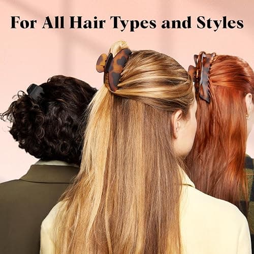 Kitsch 5 Inch Large Claw Clips for Thick and Long Hair | Strong Grip Jumbo Claw Clip for All-Day Hold | 2pcs Matte Oversized Hair Accessories | Ideal Gifts for Women - Black & Tortoise Design thumbnail 5