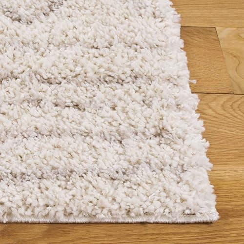 SAFAVIEH Area Rug 4x6 - Arizona Shag Collection - Ivory & Beige, Moroccan Boho Design, Non-Shedding & Easy to Clean, Ideal for Living Room, Bedroom, Dining Space (ASG741A) thumbnail 5