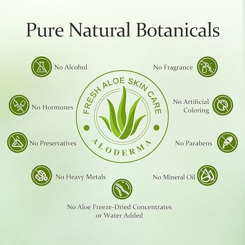 Aloderma Organic Aloe Vera Gel for Face & Body, 96% Pure Aloe Gel Made within 12 Hours of Harvest, Ideal for Skin, Scalp, & Hair Hydration, Calming Moisturizer for Soothing After Sun Care, 7.05oz thumbnail 7