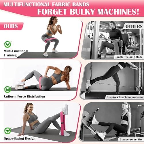 KUTIZE Resistance Bands – Ankle Resistance Bands with Cuffs & Booty Bands Set for Women, Fabric Workout Bands for Legs & Glutes Workout, Home Gym Exercise Equipment for Yoga, Pilates, Physical Therapy thumbnail 6
