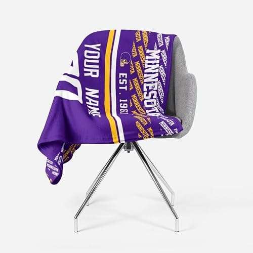 ANTKING Minnesota Throw Blanket Custom Name and Number Blanket for Men Women Boy Gifts thumbnail 4