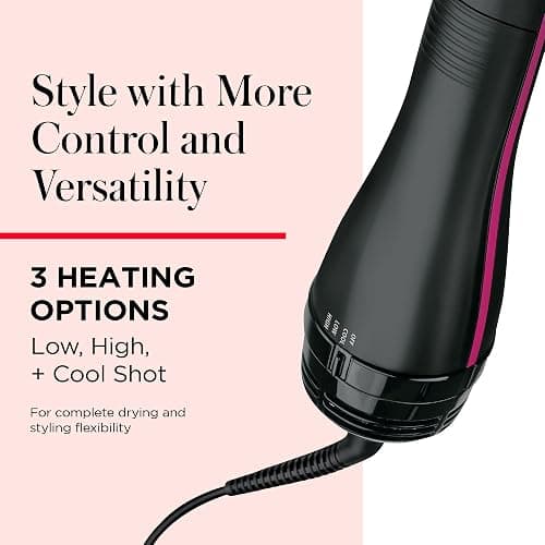 REVLON One-Step Straightening Brush Hair Dryer and Styler | Dries, Straightens and Detangles Hair, Ionic Technology Reduces Frizz for Sleek, Shiny Results, 3 Heat Settings thumbnail 6