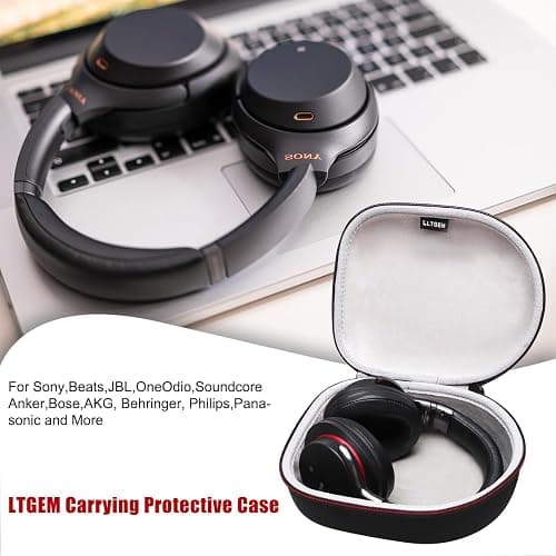 Headphone Headset Case Compatible with JBL, Beats, Sony, Soundcore Anker, Raycon, TOZO, SteelSeries, Logitech, Jabra, Bose, Audio-Technica, Sennheiser Headphones, Black+Pink thumbnail 8