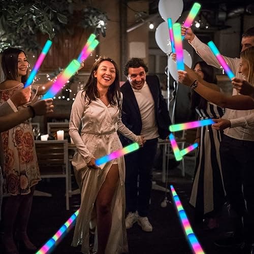 OLUPP 72PCS Foam Glow Sticks, Foam Light Up Sticks with 3 Modes Colorful Flashing, Glow Sticks for Wedding, Glow Stick Bulk Party Pack for Wedding, Raves, Concert, Camping, Carnival thumbnail 7