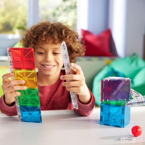 MAGNA-TILES Rail Racers 33-Piece Magnetic Construction Set, The Original Magnetic Building Brand thumbnail 2