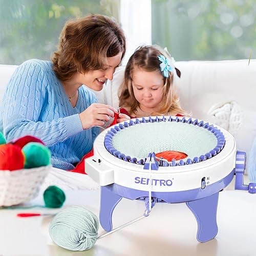 BZVV Knitting Machine for SENTRO 48 Needles Smart Knitting Crochet Machine with Row Counter for Adults and Beginners, Knitting Board Rotating Double Loom thumbnail 7