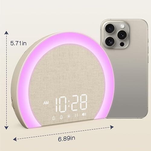 ANJANK Extra Loud Alarm Clock with Wireless Bed Shaker, Vibrating Dual Alarm with Light Wake Up for Heavy Sleepers & Hearing Impaired, 9-Color Night Light, 8 Sounds, 0-100% Dimmer, USB Charger thumbnail 2