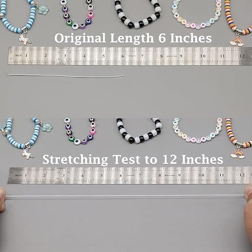 LUSTEMBER Stretchy String for Bracelets, 2 Rolls 1 mm Sturdy Elastic String Elastic Cord for Jewelry Making, Necklaces, Beading (White) thumbnail 4