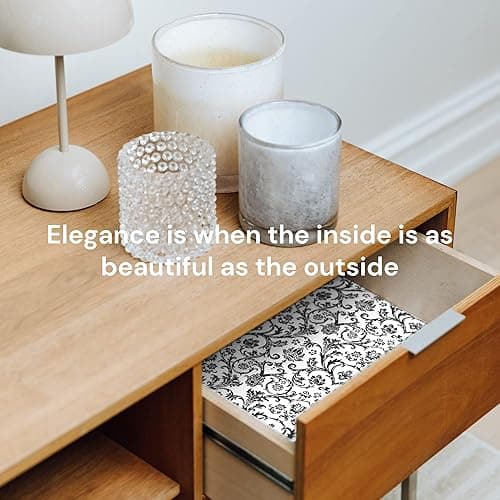 Elodie Essentials 6 Scented Drawer Liners Non-Adhesive Paper Sheets for Home Closet Shelves, Cabinet and Dresser Drawers - Royal Damask Print - 14 x 19½ Inch (French Essence) - Rose thumbnail 5