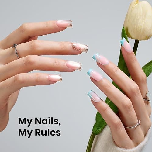 Beetles Gel Nail Tips Flat-X- Square Medium, 320pcs 16 Sizes(00-14) | Pre-Etched Half Matte Full Cover Soft Gel Tips, Press on False Nail Extension Acrylic Fake Nails, Easy DIY Salon Art thumbnail 2