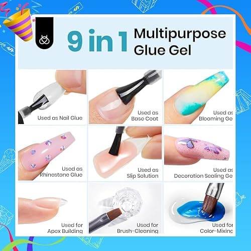 Beetles Gel Nail Kit Etch-X, Almond Short, 504pcs 12 Sizes Nail tips, with 9 in 1 Nail Glue Mini LED Light, Acrylic Half Matte Tips Press On Nail, Extension DIY Set at Home, Gift for Women & Girls thumbnail 6