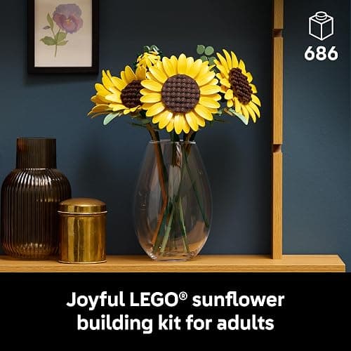 LEGO Botanicals Sunflower Bouquet Building Set for Adults, Ages 18+ - Artificial Flowers for Home Office, Bedroom or Desk Decor - Gifts for Women & Men - 11502 thumbnail 2