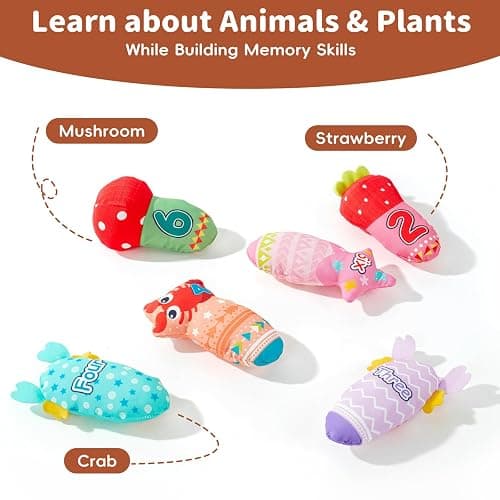 Jollybaby Montessori Sensory Hedgehog Toys for Baby 6-12-24-36 Months | Soft Plush Stuffed Pull Carrots Toy with Rattle & Crinkle, Preschool Education Learning Toy for 1 Year Old Birthday Gifts thumbnail 8